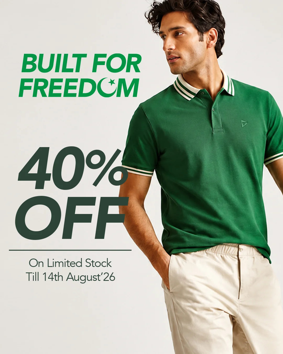 Pakistan Independence Day 14 August Polo T-Shirt Banner