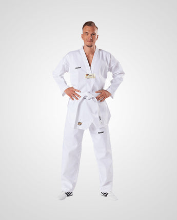 KYORUGI VICTORY DOBOK (WHITE NECK) - Premium  from Combaxx - Just Rs.5000! Shop now at Combaxx